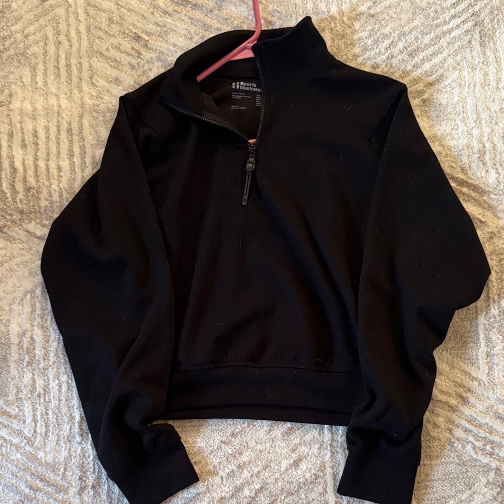 Black Quarter-Zip Women's Sweater